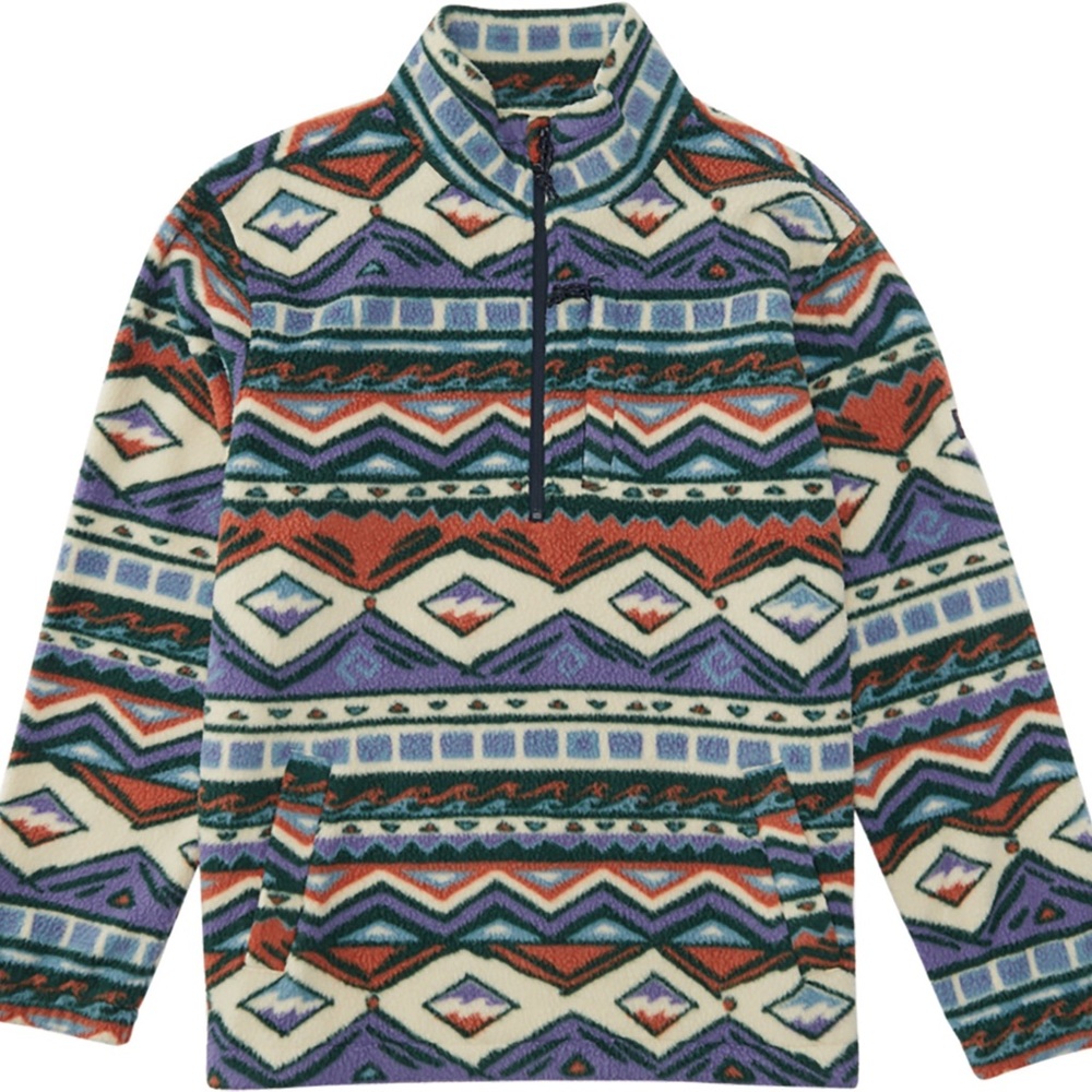 BILLABONG Boundary Half Zip Mock Neck Fleece Pullover Multi / M